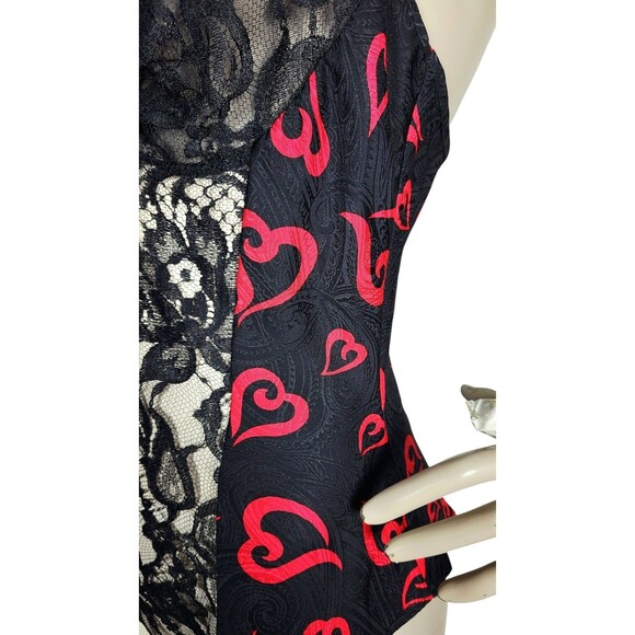 VTG Gold Label Victoria Secret Flirty Silk Lace Heart Brocade Teddy Lingerie NEW - Picture 6 of 11